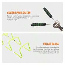 BODYTRAINER Set de Entrenamiento Completo Kit de Agilidad y Velocidad con Escalera de Agilidad Bandas de Resistencia Cuerda de Saltar Paracaídas Vallas Bajas Conos y Estacas - como en la foto - Ver 4