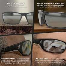 Edge SR117 Reclus - Gafas de  envolvente, antiarañazos, antideslizantes, UV 400, grado militar, compatible con ANSI/ISEA y MCEPS, 5 pulgadas de ancho, marco negro/lente de espejo plateado(Polarizado G-15 Silver Mirror) - Multicolor - Ver 6