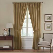 Versailles Faux-Silk Room-Darkening Curtain Panel, Blackout Curtain With Rod Pocket, 52 Inches By 108 Inches, Gold, 1 Panel, Home Decor 3F75 - 象牙 - 查看 2