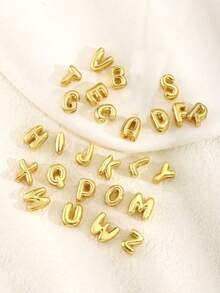 1件时尚优雅Y2K风格26字母吊坠金色不锈钢项链，可定制A-Z姓名首字母，适合女士休闲、个性化佩戴、时尚派对、节日约会、圣诞节、情人节、新年、生日礼物 - 金黃色 - 查看 7