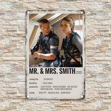 1pc Mr. & Mrs. Smith Aluminum Wall Art Plaque - 2032x3048cm, Vintage Movie Theme Decor Home, Garage, Bar, Cafe - Durable Metal Sign With Classic Movie Poster Design, Metal Wall Art Decor - Màu sắc hỗn hợp - Xem 7