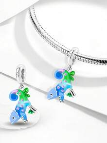 1 chiếc mặt dây chuyền hình trái tim, nơ và thỏ bằng bạc Sterling 925, thích hợp làm vòng tay, lắc tay cho nữ, tự làm trang sức và phụ kiện hàng ngày, lý tưởng cho các cô gái. - Bộ 4 - Xem 5