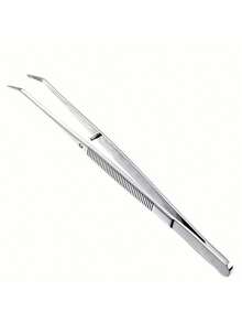 1pc Stainless Steel Manicure Tweezers, Rhinestone, Crystal, Glitter, Cotton Swab Nail Art & Eyelash Extension Accessories Tool Set - Silver - View 7