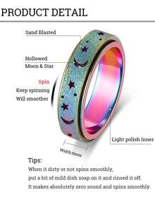 1 pieza Anillo ajustable multicapa de aleación de cobre con circonita cúbica personalizada y colorida