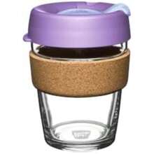 KeepCup Taza de café de vidrio templado reutilizable, taza de viaje con tapa a prueba de derrames, banda de corcho para preparación, ligera, sin , tamaño mediano, 12 onzas, luz de luna(Morado M (Pack of 1)) - Multicolor - Ver 1