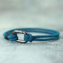 Pulsera trenzada de cuerda de 3 mm hecha a mano, ovalada y negra, joyería de brazalete para hombres - Pulseras y brazaletes para hombre - Ver 3