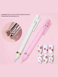 klimonla 1支装美甲打钻笔 4合1点钻笔水钻装饰粘钻套装旋转工具 - 彩色 - 查看 8