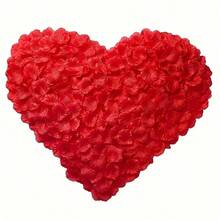1000pcs Realistic Red Rose Petals - Bright Polyester Material, Suitable For Wedding And Valentine's Day Decoration, Romantic Proposal Background, Photography Background (No Additional Tools Required), Perfect For Weddings, Anniversaries And Special Occasions, Wedding Decor - Multicolor - View 5