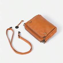 Three Layer Leather Crossbody Shoulder Bag, Zip Satchel Bags Women, Small Crossbody Shoulder Bag Women Purse Blue - inicial - Ver 5