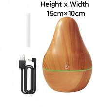 1个仿木纹简约牛油果造型加湿器，200毫升/USB供电，适用于卧室和浴室，低噪音空气净化器，室内喷雾器 - 彩色 - 查看 11