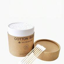 200 قطعة من أعواد القطن في علبة ورقية ملونة ذات رأسين مدبب ومستدير، مناسبة للاستخدام في إزالة المكياج والفن على الأظافر وتنظيف الأذن وغيرها من الاستخدامات