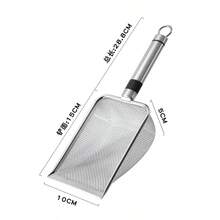 1pc 2.8mm Mesh Stainless Steel Long Handle Deep Non-Stick Coated Metal Cat Litter Scoop Shovel For Cat Litter Box, Small Pet Waste Scooper, Reptile Sand Beach Shovel - Multicolor - View 7