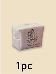 定制化妆包，女士个性化照片化妆包，化妆包，定制姓名旅行化妆包，可定制照片洗漱包，化妆品收纳包，送她的礼物，大/中/小号，生日礼物，收纳包，带拉链化妆包，闺蜜礼物，情人节礼物，婚礼礼物，周年纪念礼物 - 風格B - 查看 8