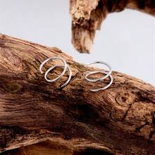 2pcs Minimalist Stainless Steel Double Spiral Hoop Earrings/Nose Rings, Suitable For Women's Daily Wear Body Piercing - 2Pcs - View 2