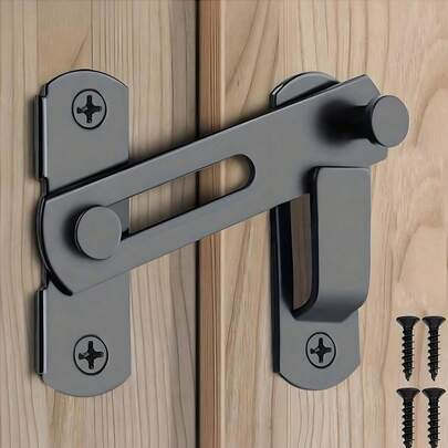 Khóa cửa chuồng lật 180 độ, bảo vệ sự riêng tư - Thích hợp cho thú cưng, phòng tắm, ngoài trời, nhà để xe, cửa sổ, cửa trượt, tủ rượu, vườn, tủ quần áo và các vị trí khác.