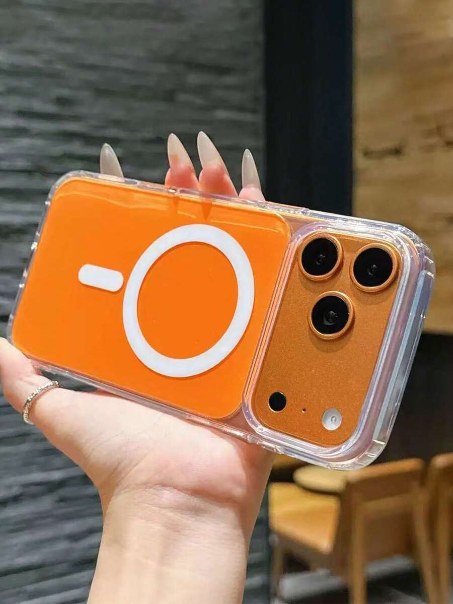 1 pieza Funda de teléfono transparente de cobertura total con diseño minimalista y magnético, compatible con iPhone 17/17 Pro/17 Pro Max, 16/15/14/13/12 Pro Max Plus, anti-caídas y a prueba de golpes, funda de teléfono transparente híbrida clásica