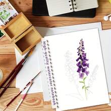 DOMUUH Large Spiral Bound Watercolor Book - A5 Art Sketchbook With Thick Cover & Pages, Heavy-Duty Spiral Binding, Binding Suitable For Artists, Students, Watercolor, Pencils, Markers, Colored Pencils - Ideal Birthday/Christmas Gift - 14.8cm/5.8in*21cm/8.3in - View 5