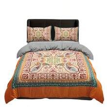 3pcs Bohemian Style Printed Duvet Cover Set, Featuring Symmetrical Paisley Pattern (Paisley) As The Main Design, Blending Floral And Geometric Patterns, Reflecting The Characteristics Of Multicultural Fusion, (1 Duvet Cover + 2 Pillow Shams, No Insert), Suitable For Bedroom And Guest Room Bedding Decoration - Multicolor - View 4