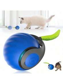 HOIDOKLY Speedy Tail 2.0 猫玩具，Speedy Tail 2025 猫玩具，智能互动猫球，3 种切换模式，缓解焦虑（蓝色） - 藍色 - 查看 1
