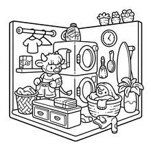 Cozy Coloring Book - 40 Pages, 205gsm Thick Opaque Paper | Imaginative Home Scenes (Foxes Baking Pies In A Cute Kitchen, Chicks And Cozy Decor) | Bold Outlines, Easy To Color, Ideal For Adult Relaxation And Family Leisure, Suitable For Stationery, School Supplies, Great Gift For Girls, Valentine's Day, New Year - Comfy Place - View 3