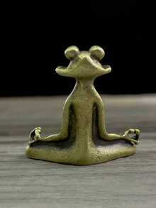 1/2pcs Exquisite Metal Kung Fu Frog Incense Holder, Meditation Frog Figurine With Lotus Leaf Base, Alloy Material, Suitable For Yoga, Meditation, Sleep And Rest, Perfect Desktop Decor, Meditation Accessory, Yoga Decor, Decorative Statue, Elegant Design, Durable Material, Desktop Ornament, Incense Burner, For Meditation Enthusiasts And Yoga Practitioners
