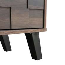 Modern TV Stand With Two Doors And Two Open Compartments, Dark Wood Grain - 160.5 X 35.5 X 45 Cm - Mocha Brown - View 10