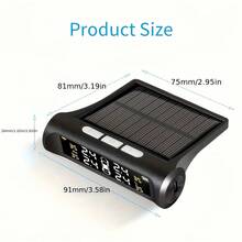 Cảm biến TPMS (Hệ thống giám sát áp suất lốp xe) Năng lượng mặt trời/USB Màn hình LCD kỹ thuật số không dây Phụ kiện ô tô địa hình 4x4 Đa năng, Phụ kiện ô tô - màu đen - Xem 6