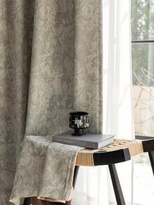 1 Stück europäischer Chenille-Jacquard Verdunkelungsvorhang in Premiumqualität für luxuriöses Wohnzimmer, Schlafzimmer, Villa und Balkon, Verdunkelungsvorhang 84 Inch lang - Hellgrau - Übersicht 6