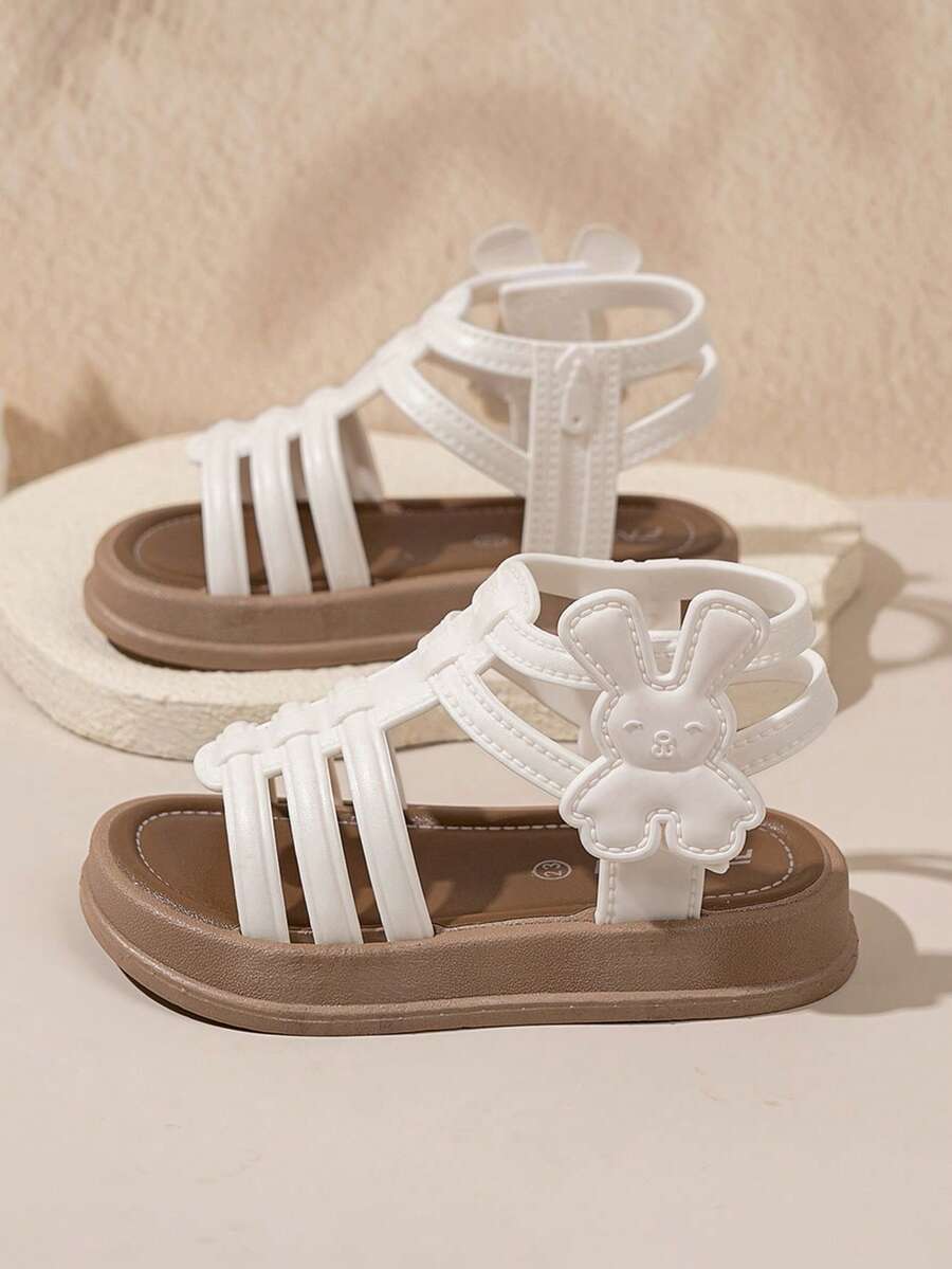 1 par de zapatos de estudiante de estilo princesa coreano de moda para niñas, modelo popular y versátil - Blanco - Ver 1