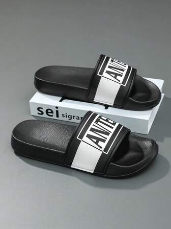 Couple's Casual Slip-On Slippers, Simple & Fashionable Plus Size Open Toe, EVA Soft Bottom, Suitable For Indoor & Outdoor Wear