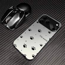 Unable to label For  17 16 15 14 13 12 11 Pro Max AIR PLUS X XS mobile phone case for friends gift for family couple unisex Halloween gift Easter gift color silver mobile phone case - Pata de gato CYK SilverFXAW - Ver 1