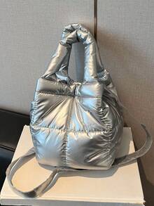 New Cotton Padded Small Handbag For Women, Fashion Minimalist Puffer Bag, Tote Bag, Bucket Bag, Versatile Shoulder Crossbody Bag - Multicolor - View 3