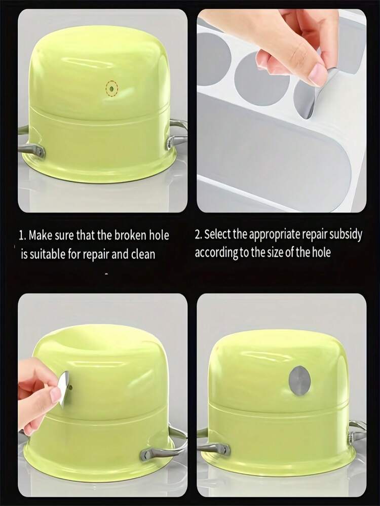 10片/50片/100片/200片装锅/桶裂缝修补贴，不锈钢锅修补贴，水桶修补贴，锅修补贴，实用锅桶修补胶带套装，防水、耐油、耐高温铝箔胶带，家居必备用品 - 彩色 - 查看 7