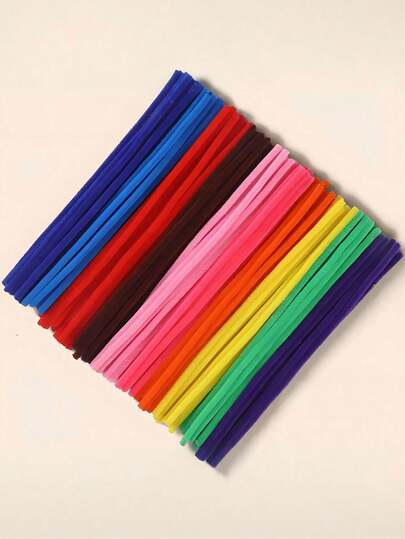 DIY毛根清洁条，多色雪尼尔绒条，6毫米 x 11.8英寸，雪尼尔绒条，多色毛根清洁条工艺品，加密雪尼尔绒条，毛根清洁条工艺品，毛绒棒工艺品材料，毛根清洁条工艺品艺术和工艺装饰雪尼尔绒条材料