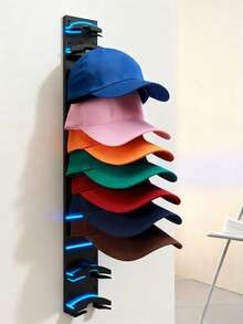 2个装壁挂式棒球帽架，耐用塑料帽架，适用于门和衣柜的多帽架，节省空间的帽子收纳展示架，1/2个装 - 彩色 - 查看 4