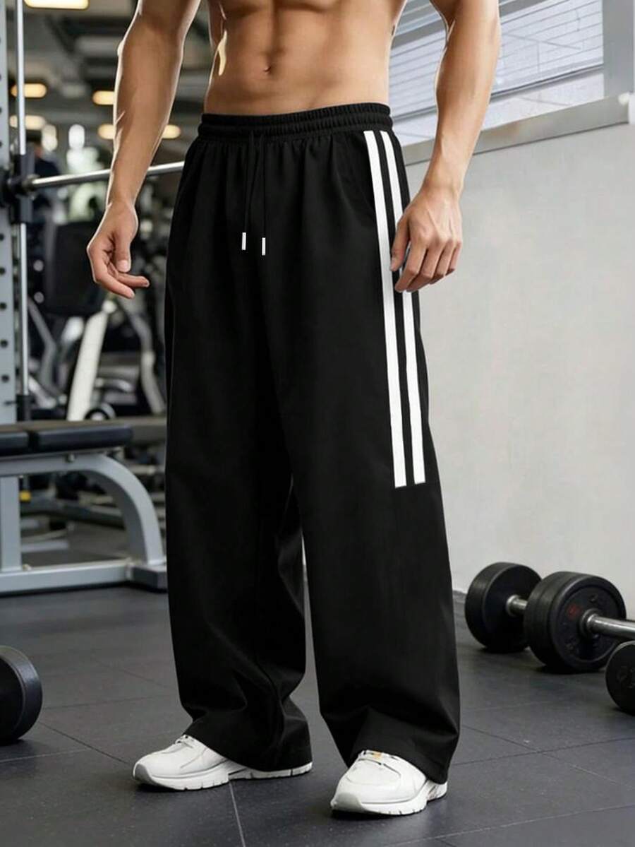 男士户外徒步裤，休闲宽松慢跑裤，适合跑步、街头穿着，舒适日常穿着，适合秋冬季节 - 黑色 - 查看 1