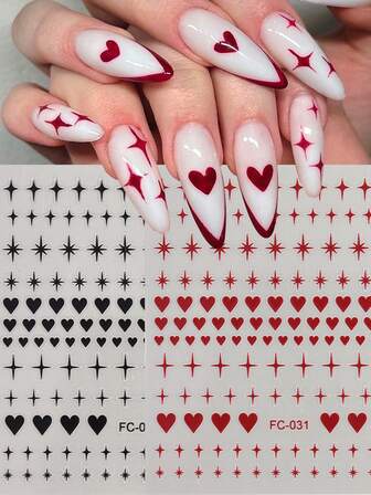 Pegatinas de uñas con forma de corazón brillante en 3D, pegatinas autoadhesivas hipoalergénicas, decoraciones de uñas DIY brillantes, pegatinas de uñas con forma de corazón metálico, diseño de corazón en oro y plata cromados, efecto espejo Y2K. Uñas