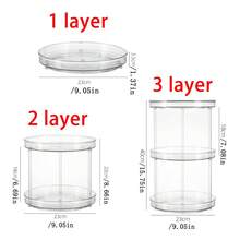 1个透明旋转多层桌面化妆品收纳架整理盒，适用于护肤品、香水、彩妆，情人节礼物 - 彩色 - 查看 3