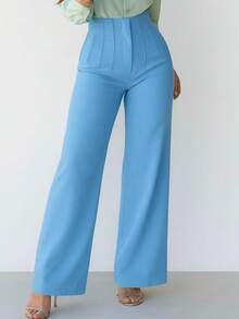 Pantalón de Vestir con Pinzas en cintura (ACAMPANADO) - Celeste - Ver 3