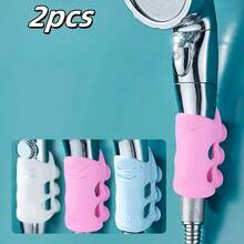 2 piezas/Soporte ajustable para cabezal de ducha con ventosa de silicona - Estante montado en la pared para accesorios universales de baño, accesorios de baño, herramientas de baño - Blanco - Ver 13