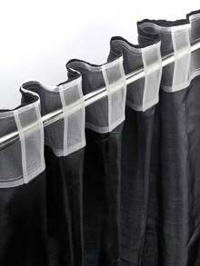 1pc Premium High Blackout Thick Black & Gold Bottom Reed Bird Design Curtain, Versatile Hanging, Suitable For Villa, Farmhouse, Balcony, Living Room, Bedroom, 350gsm High Density