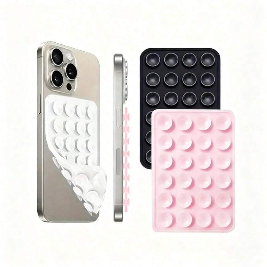 3pcs/1pc Silicone Phone Anti Slip Suction Cup Silicone Suction Cup Self-Adhesive Tape Suction Cup Sticker Phone Anti Slip Sticker Mobile Power Supply Back Sticker Suction Cup Double-Sided Suction Cup Holder - Multicolor - View 1