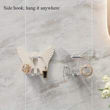 1pc Electric Toothbrush Holder Wall Mount, Multi-Function Storage Rack, Bathroom Drill-Free Comb Organizer Hanging Hook - Multicolor - View 5