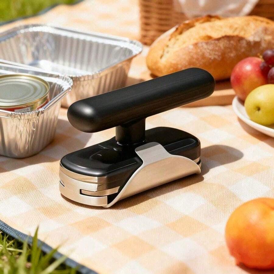 1Pc Multi-Purpose Can Opener.Finally, An Easy Opener For Everything! One-Press Kitchen Tool For Jars & Cans – Quick,  & Totally Effortless. - màu đen - Xem 1