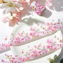 5 Rolls Floral Washi PET Tape Set Flower Scrapbook Junk Journal Supplies, Decorative Tape Stickers Arts Crafts Bullet Planner, 50mm Widex 78.74 Inch Long/Roll - Floral - View 5