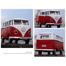 Makeda 1:36 Scale  T1 Bus Zinc Alloy Die-Cast Alloy Model Car, Creative Model Toy Decoration, Suitable For Teenagers And Adults Collection, Can Be Used As Room Decor Gift