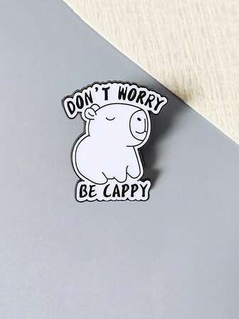 1枚可爱水豚金属胸针，百搭服饰及包包配饰