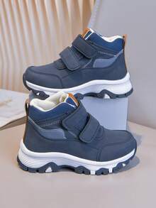 New Kids Outdoor Sports Shoes Running Shoes Hiking Shoes Suitable For Boys And Girls, Soft Sole With Hook And Loop - Blue - View 4