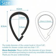 Ganchos de Cortina de Ducha de plstico Negro, Ganchos de Ducha en Forma de Gota para Cortina de bao, Barra de Ducha u2013 Juego de 12 - Negro - Ver 5