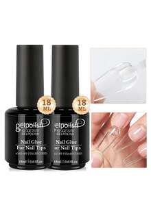 18ml Super Strong Nail Glue, Suitable For Acrylic Nails, Nail Tips, Press-On Nails, False Nails, Salon-Grade Brush-On Nail Glue, Easy To Apply, Long-Lasting - 無色 - 查看 9